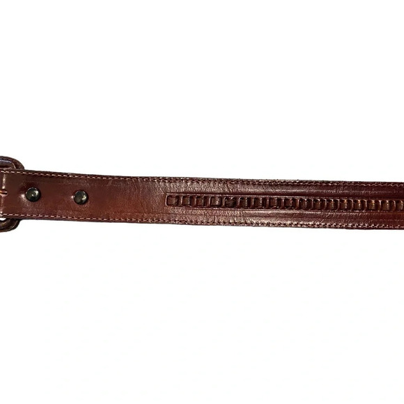 Vintage  Brown Leather hand crafted belt timeless classic design coastal cowgirl - Picture 4 of 10